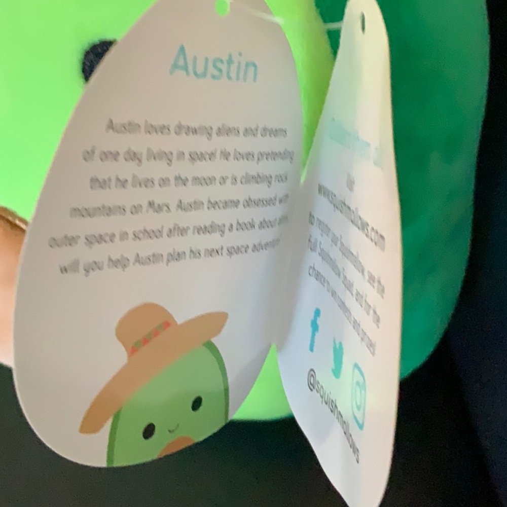 Squishmallows Austin Avocado Cinco de Mayo NWT Wearing Sombrero 8” - Picture 4 of 10